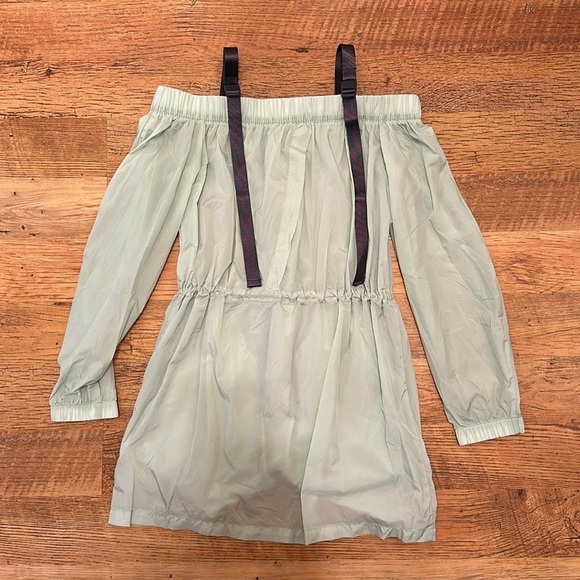 Jordan Mint Rain Coat Dress Off Shoulder Zip Up Streetwear Athlesuire EE - Picture 2 of 3